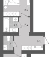 1-к. квартира, 38 м²