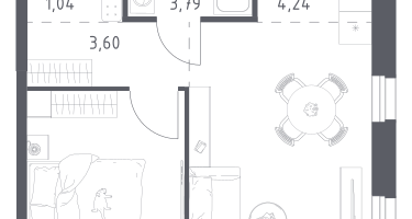 Студия, 40&nbsp;м²