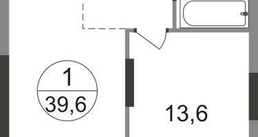1-к. квартира, 39&nbsp;м²