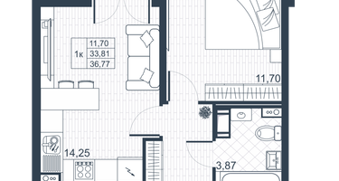 1-к. квартира, 35&nbsp;м²