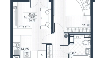 1-к. квартира, 35 м²