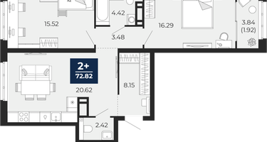 2-к. квартира, 70&nbsp;м²