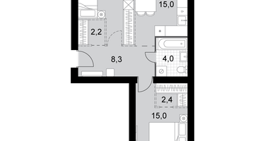 3-к. квартира, 61 м²
