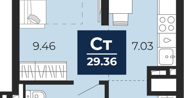 Студия, 26 м²