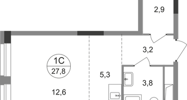 Студия, 27 м²
