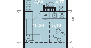 1-к. квартира, 29 м²