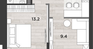2-к. квартира, 41&nbsp;м²