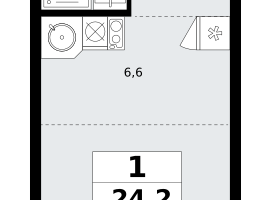 Студия, 24 м²