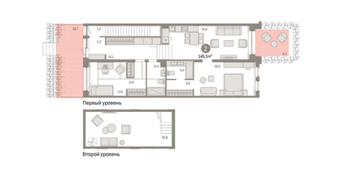 2-к. квартира, 145 м²