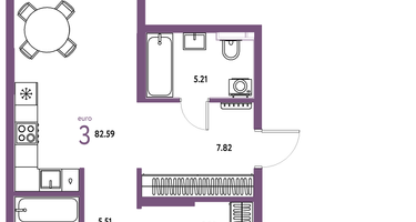 3-к. квартира, 82 м²