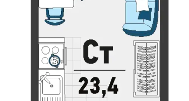 Студия, 20&nbsp;м²