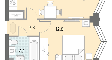 Студия, 39 м²