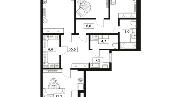 3-к. квартира, 115&nbsp;м²