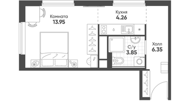 Студия, 27 м²