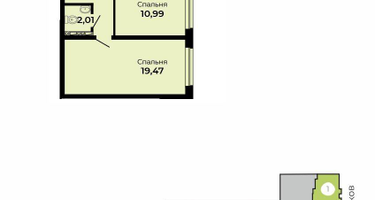 2-к. квартира, 56&nbsp;м²