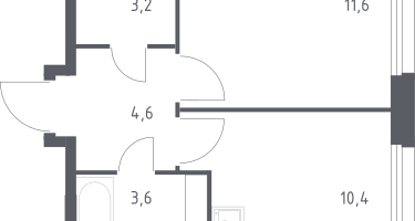1-к. квартира, 32&nbsp;м²