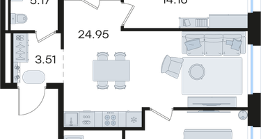 2-к. квартира, 67 м²