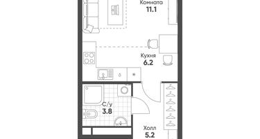 Студия, 26&nbsp;м²