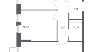 2-к. квартира, 53&nbsp;м²