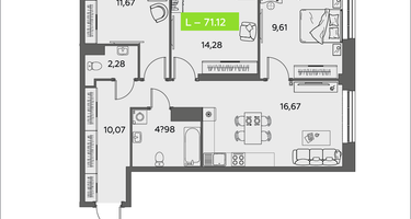 Студия, 71&nbsp;м²