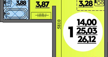 Студия, 26 м²