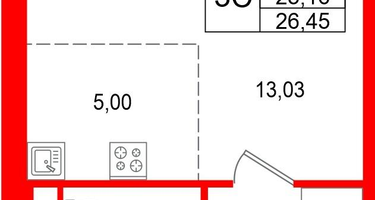 Студия, 25&nbsp;м²