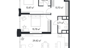 2-к. квартира, 79&nbsp;м²