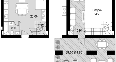 2-к. квартира, 52&nbsp;м²