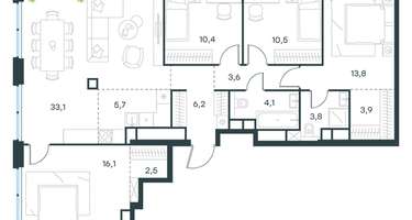 5-к. квартира, 113&nbsp;м²