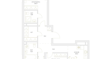 4-к. квартира, 83&nbsp;м²