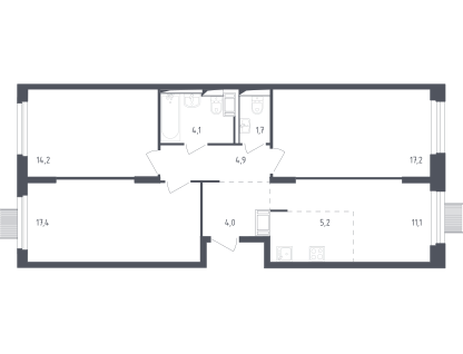 4-комнатная квартира, 79,8&nbsp;м²