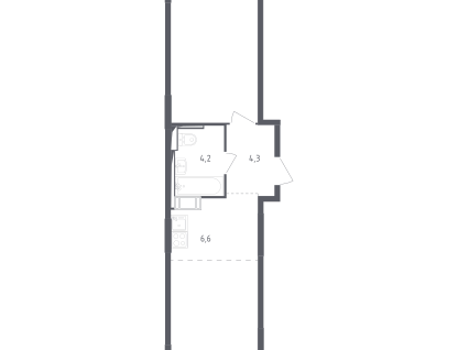 2-комнатная квартира, 43,9&nbsp;м²