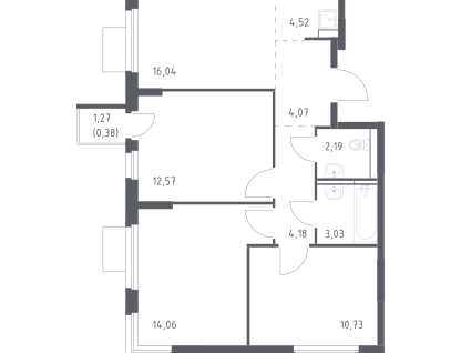 4-комнатная квартира, 71,8&nbsp;м²