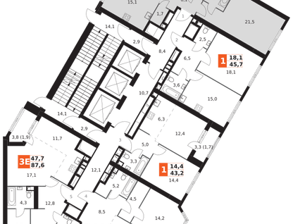 2-к. квартира, 71 м²