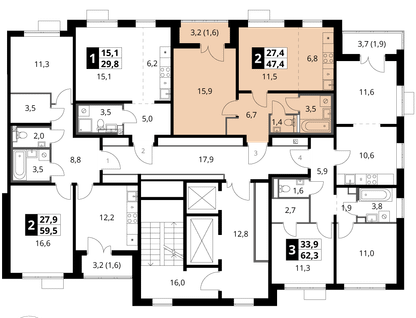 2-к. квартира, 47&nbsp;м²