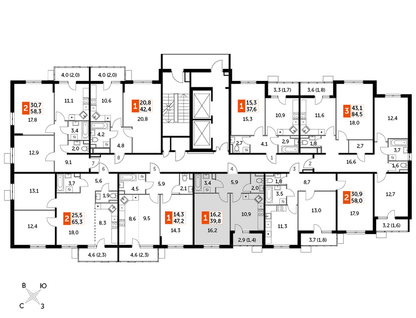 1-к. квартира, 39&nbsp;м²