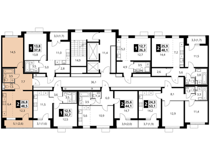 2-к. квартира, 48&nbsp;м²