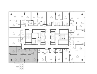 3-к. квартира, 88&nbsp;м²