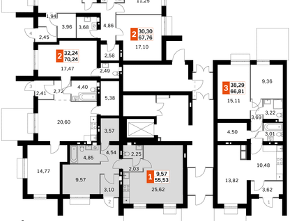 2-к. квартира, 55 м²