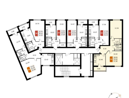 2-к. квартира, 57&nbsp;м²