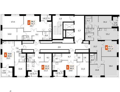 4-к. квартира, 111&nbsp;м²