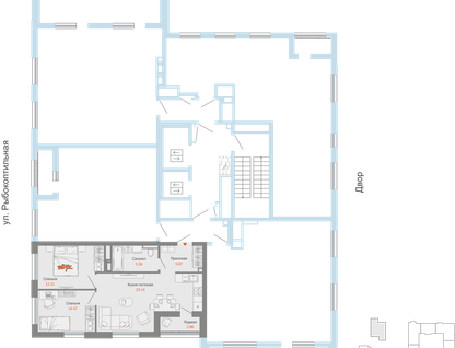 3-к. квартира, 58 м²