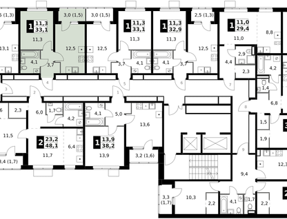 1-к. квартира, 33&nbsp;м²