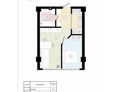 1-к. квартира, 37&nbsp;м²