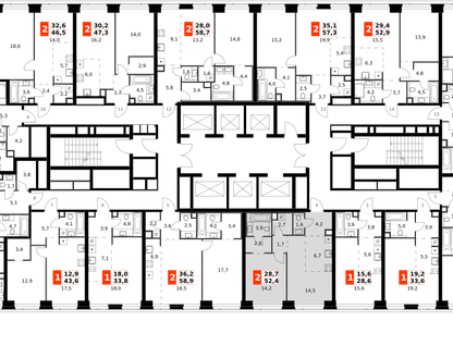 2-к. квартира, 52&nbsp;м²