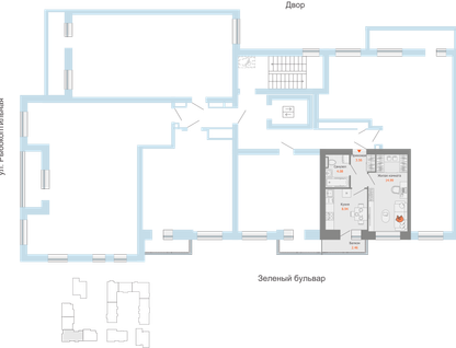 1-к. квартира, 32&nbsp;м²