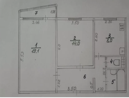 2-к. квартира, 52,9 м²
