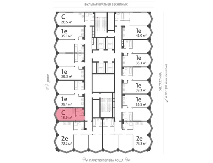 Студия, 18&nbsp;м²