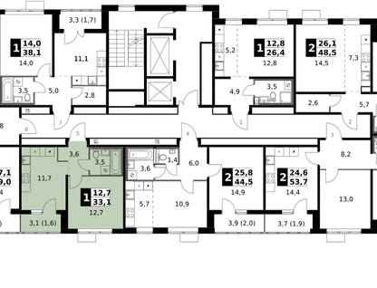1-к. квартира, 33 м²