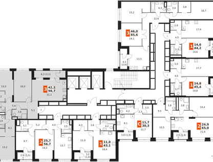 4-к. квартира, 98 м²